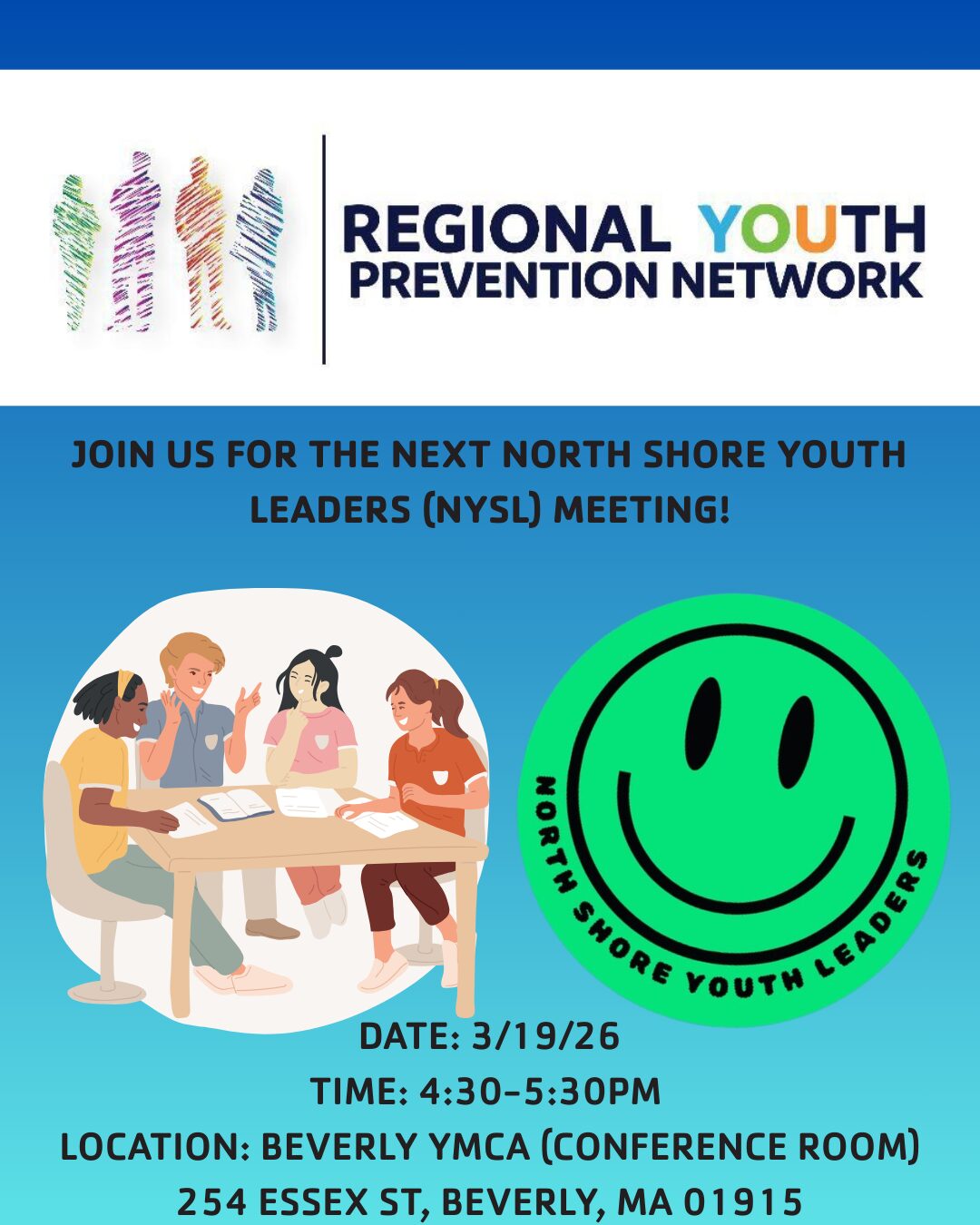 An image representing North Shore Youth Leaders monthly meeting