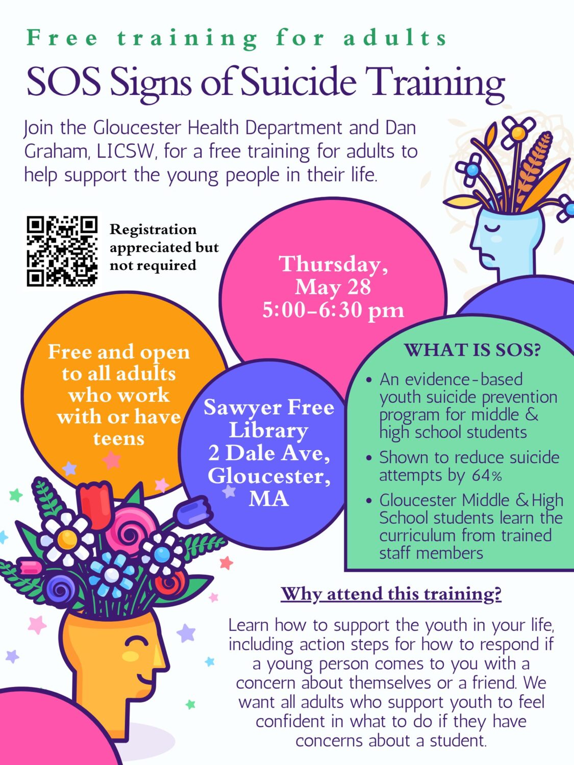 Free Signs of Suicide Training for parents and other adults who work with youth